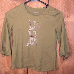 Olive Green Long Sleeve Graphic Tee